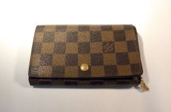 画像1: LOUIS VUITTON ダミエ 二つ折り財布　016