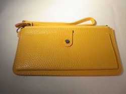画像1: ストラップ付き長財布　イエロー　135