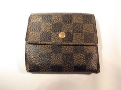 画像1: LOUIS VUITTON ダミエ 二つ折り財布　061