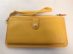画像1: ストラップ付き長財布　イエロー　222