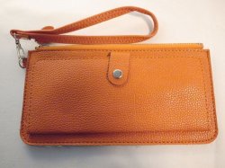 画像1: ストラップ付き長財布　オレンジ　224
