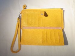 画像4: ストラップ付き長財布　イエロー　406
