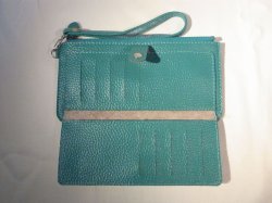 画像4: ストラップ付き長財布　ターコイズブルー　385