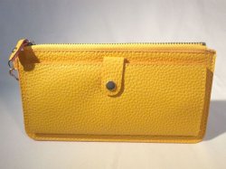 画像1: ストラップ付き長財布　イエロー　408