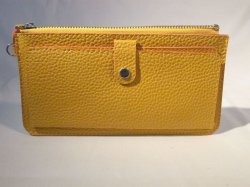 画像1: ストラップ付き長財布　イエロー　388