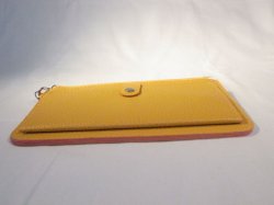 画像3: ストラップ付き長財布　イエロー　408