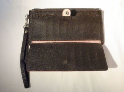 画像4: ストラップ付き長財布　ダークブラウン　413※