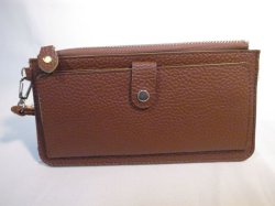 画像1: ストラップ付き長財布　キャメル　518