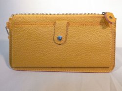 画像1: ストラップ付き長財布　イエロー　524