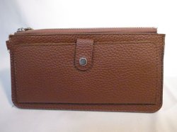 画像1: ストラップ付き長財布　キャメル　516