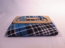 画像3: 二つ折り財布　ブルーチェック　550