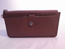 画像1: ストラップ付き長財布　ブラウン　559