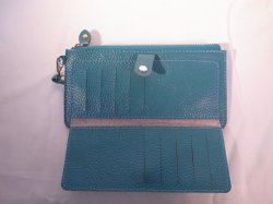 画像4: ストラップ付き長財布　ターコイズブルー　563