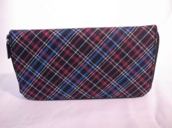 画像2:  長財布　レッド×ブルーチェック　573 