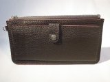 画像: ストラップ付き長財布　ダークブラウン　413